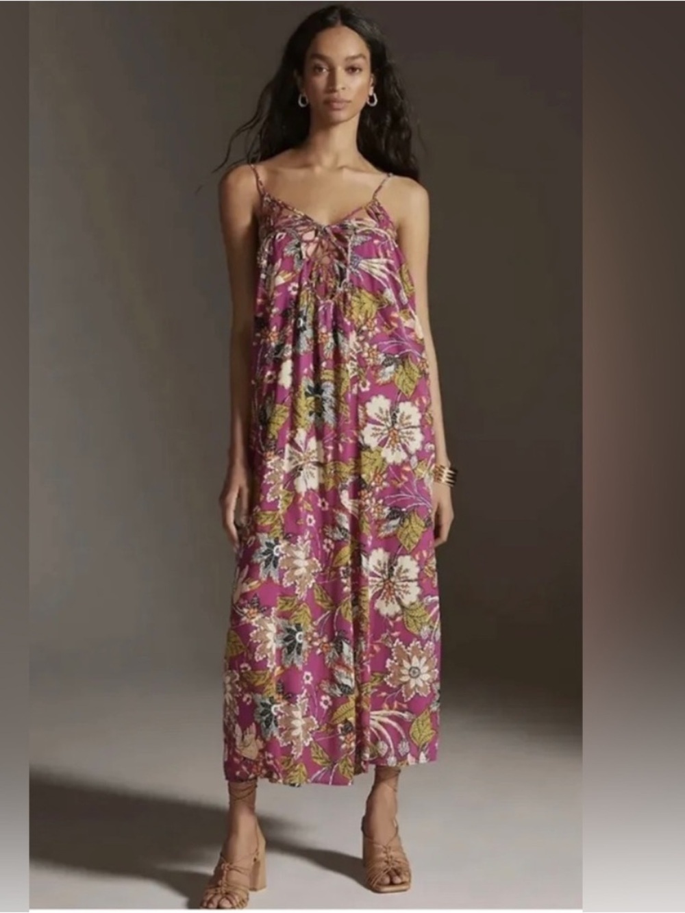 Anthropologie Drama Beach Midi Floral Dress size Small